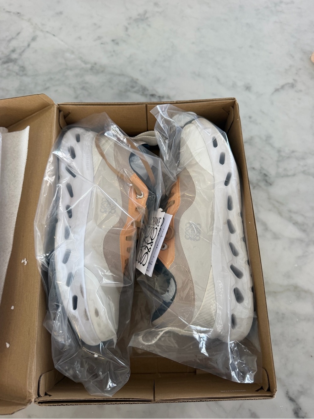 Loewe x OnCloud Cream, Tan & Black Running Sneakers - Picture 2 of 11